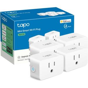 image:imageTPLink Tapo Apple HomeKit Smart Plug Mini Compact Design 15A1800W Max Super Easy Setup Works with Siri Alexa amp Google Home UL Certified 24G WiFi Only White Tapo P1254Pack4Pack