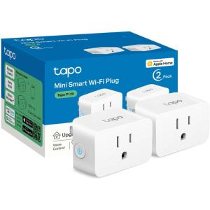 image:imageTPLink Tapo Apple HomeKit Smart Plug Mini Compact Design 15A1800W Max Super Easy Setup Works with Siri Alexa amp Google Home UL Certified 24G WiFi Only White Tapo P1254Pack2Pack