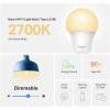 image:imageTapo TPLink Smart Light Bulbs  Natural Daylight Dimmable Compatible wAlexa and Google Home A60 BulbE27 Base 60W Equivalent 800LM CRIgt90 24GHz WiFi Only No Hub Required L520E4Pack800lm 2700k Soft White
