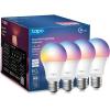 image:imageTPLink Tapo Smart Light Bulbs 16M Colors RGBW Dimmable Compatible with Alexa and Google Home A19 60W Equivalent 800LM CRIgt90 24GHz WiFi only No Hub Required Tapo L530E2Pack4 Pack