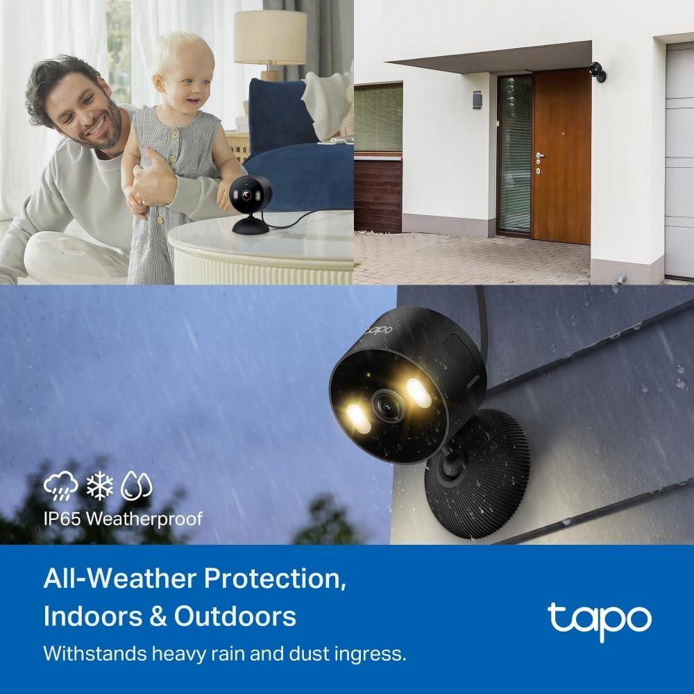 image:imageTapo 1080p IndoorOutdoor Security Camera  Free PersonMotionBaby Cry Detection Color Night Vision IP65 Weatherproof SDCloud Storage Works wAlexa amp Google Home HybridCamBlack