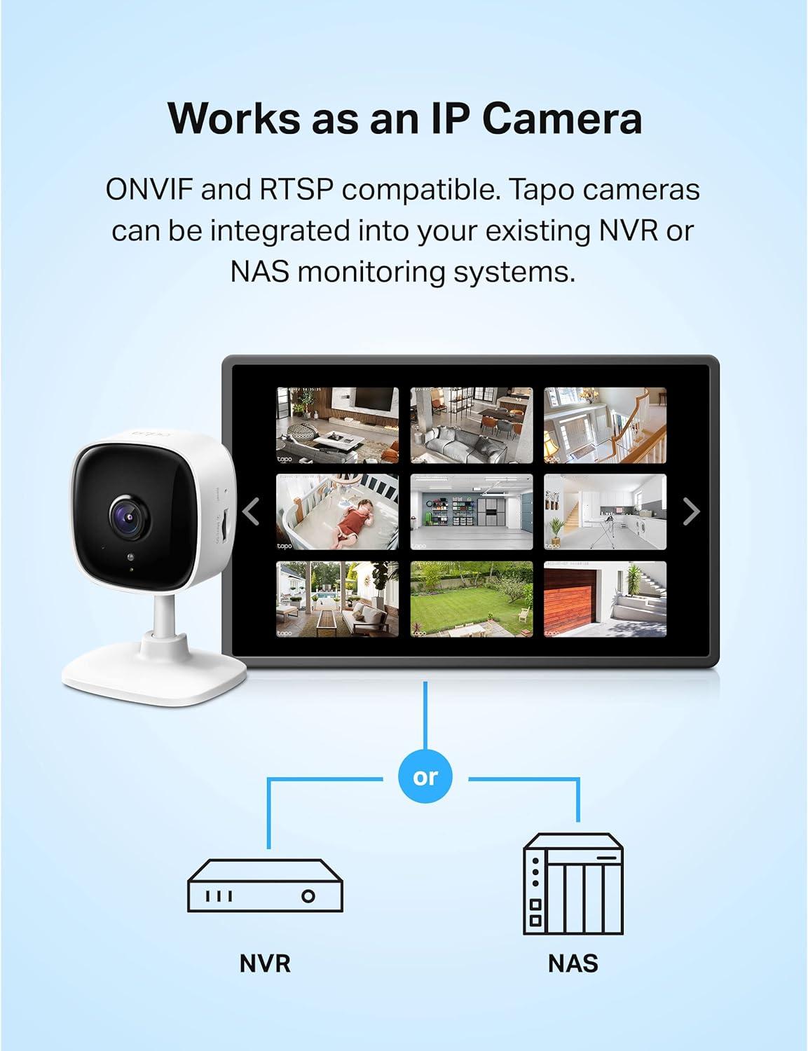 image:imageTapo 1080p IndoorOutdoor Security Camera  Free PersonMotionBaby Cry Detection Color Night Vision IP65 Weatherproof SDCloud Storage Works wAlexa amp Google Home HybridCamWhite