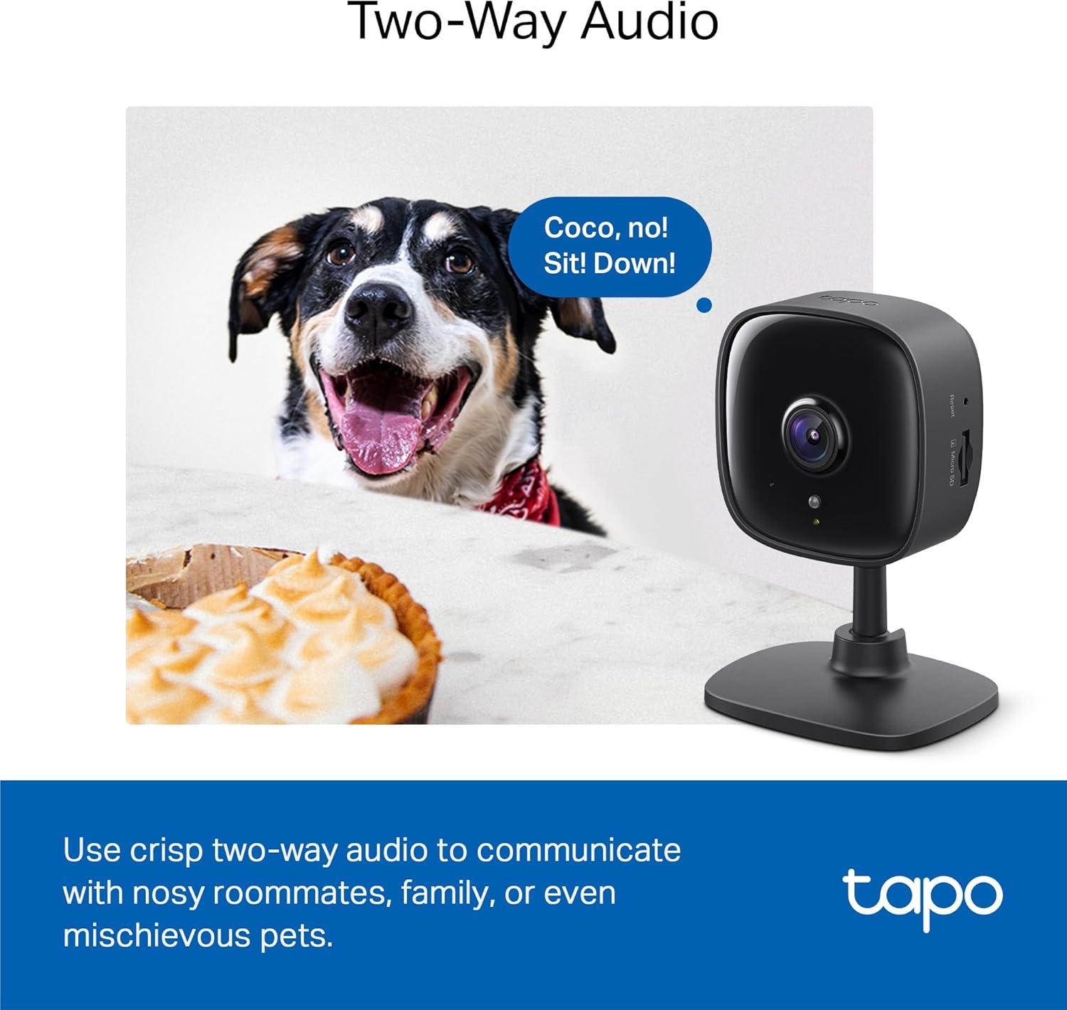 image:imageTapo 1080p IndoorOutdoor Security Camera  Free PersonMotionBaby Cry Detection Color Night Vision IP65 Weatherproof SDCloud Storage Works wAlexa amp Google Home HybridCamBlack