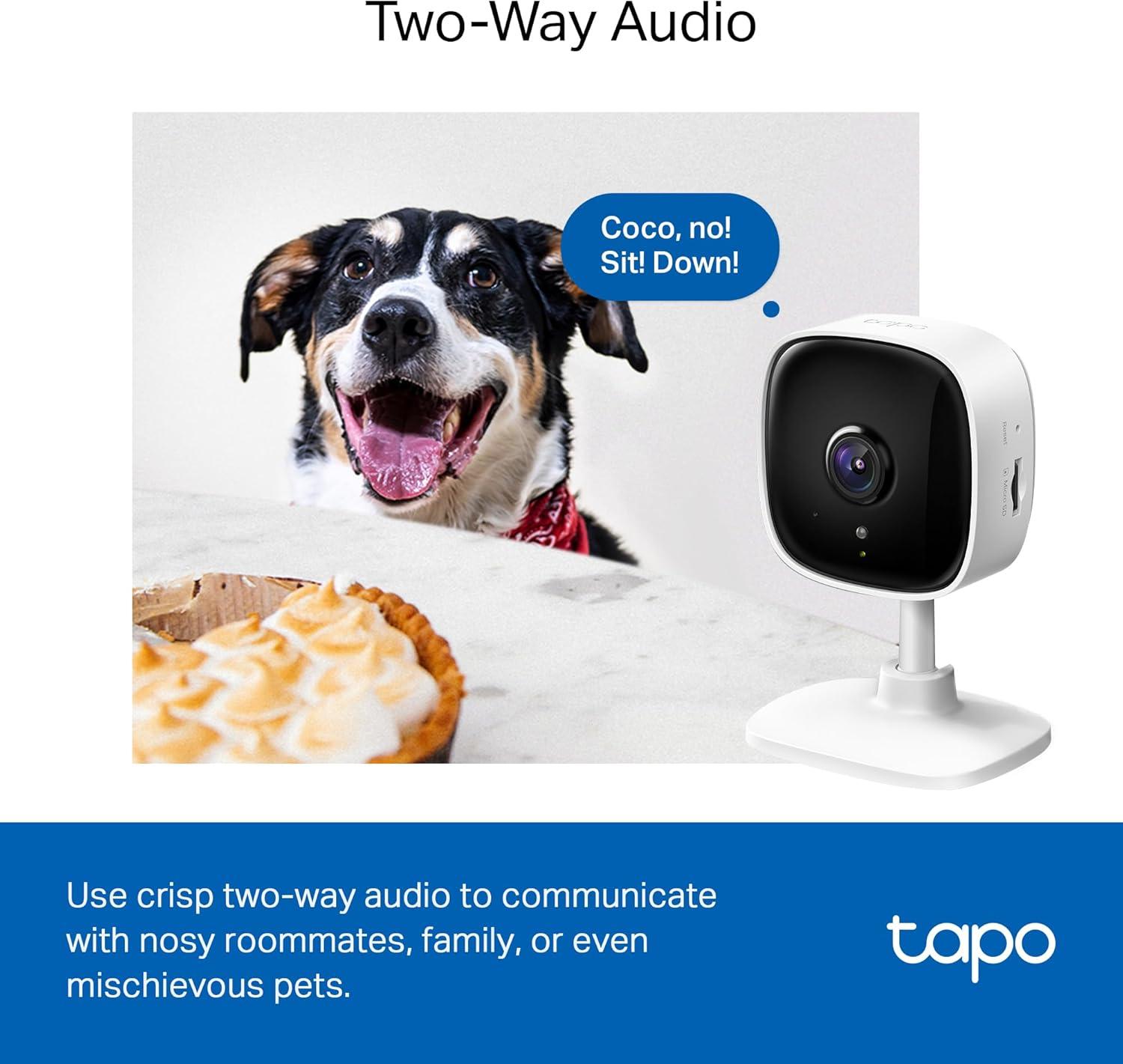 image:imageTapo 1080p IndoorOutdoor Security Camera  Free PersonMotionBaby Cry Detection Color Night Vision IP65 Weatherproof SDCloud Storage Works wAlexa amp Google Home HybridCamWhite