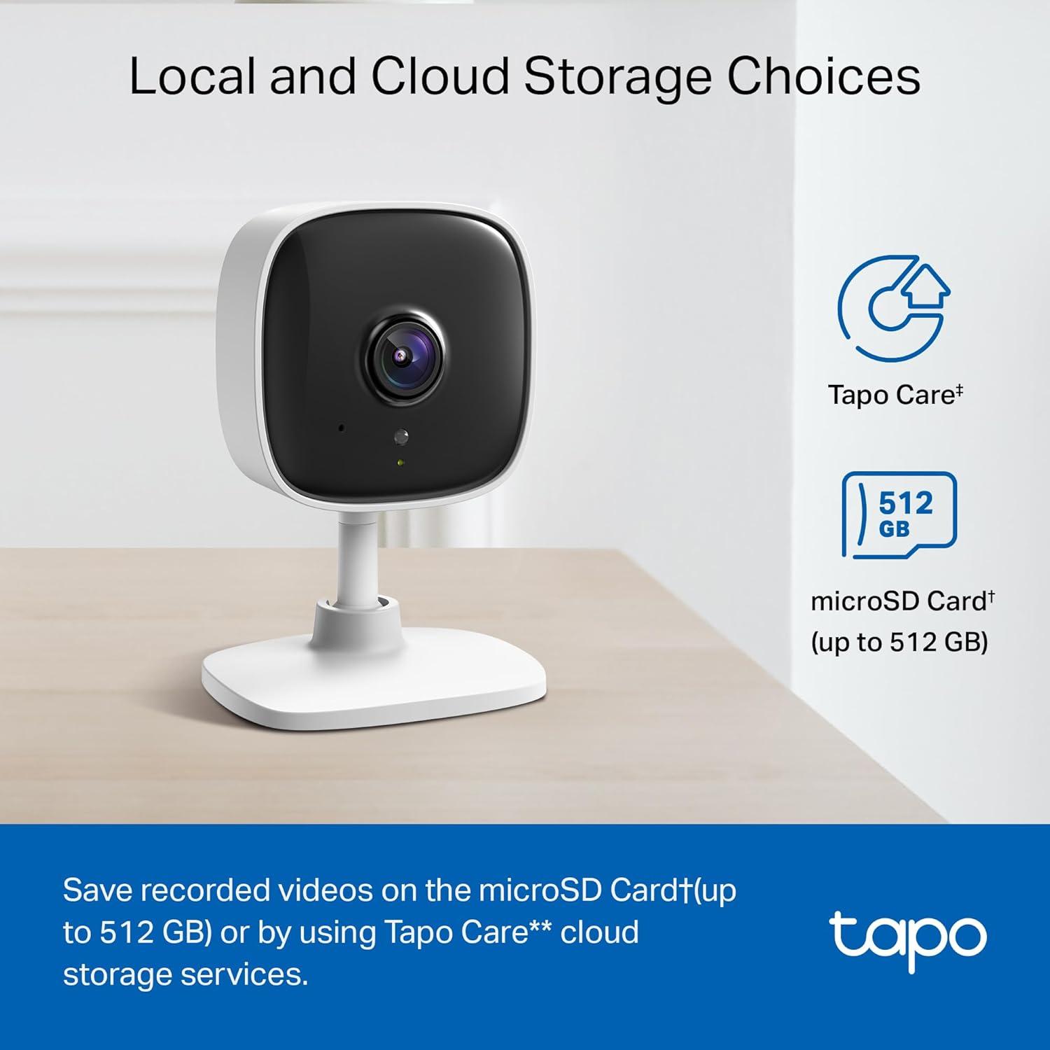 image:imageTapo 1080p IndoorOutdoor Security Camera  Free PersonMotionBaby Cry Detection Color Night Vision IP65 Weatherproof SDCloud Storage Works wAlexa amp Google Home HybridCamWhite