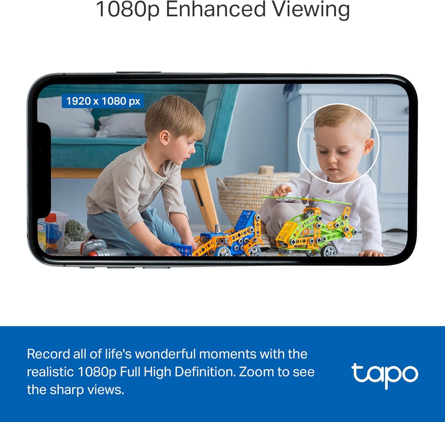 image:imageTapo 1080p IndoorOutdoor Security Camera  Free PersonMotionBaby Cry Detection Color Night Vision IP65 Weatherproof SDCloud Storage Works wAlexa amp Google Home HybridCamBlack
