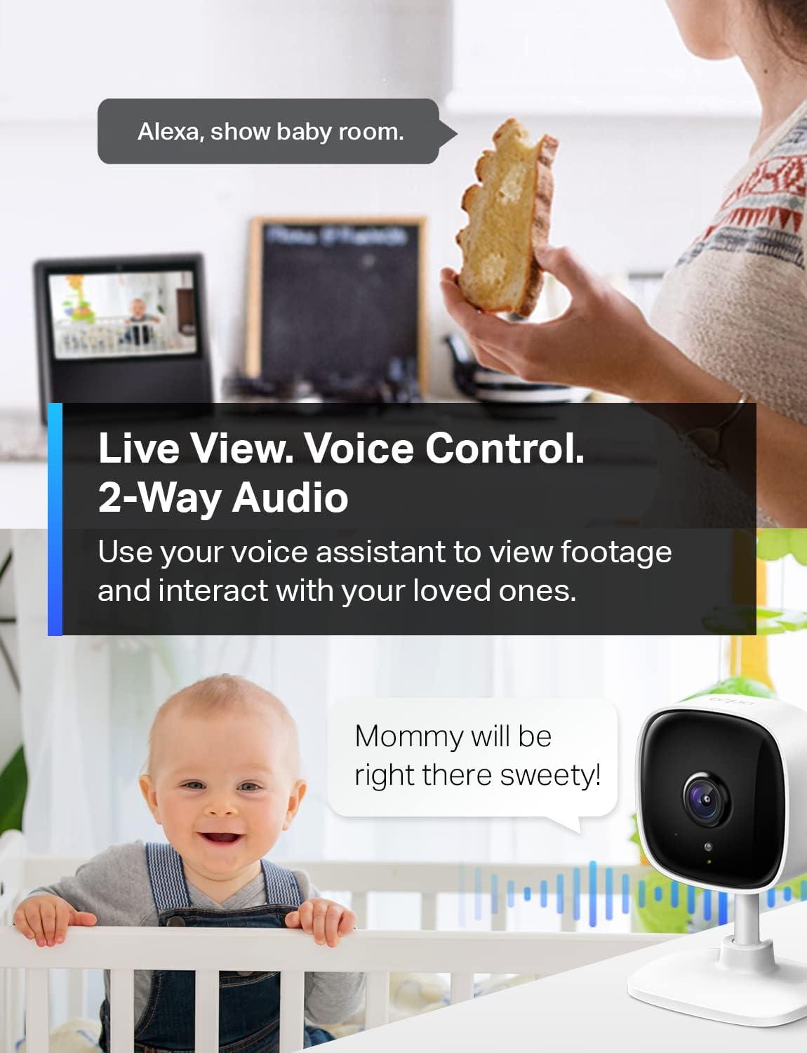 image:imageTapo 1080p IndoorOutdoor Security Camera  Free PersonMotionBaby Cry Detection Color Night Vision IP65 Weatherproof SDCloud Storage Works wAlexa amp Google Home HybridCamWhite