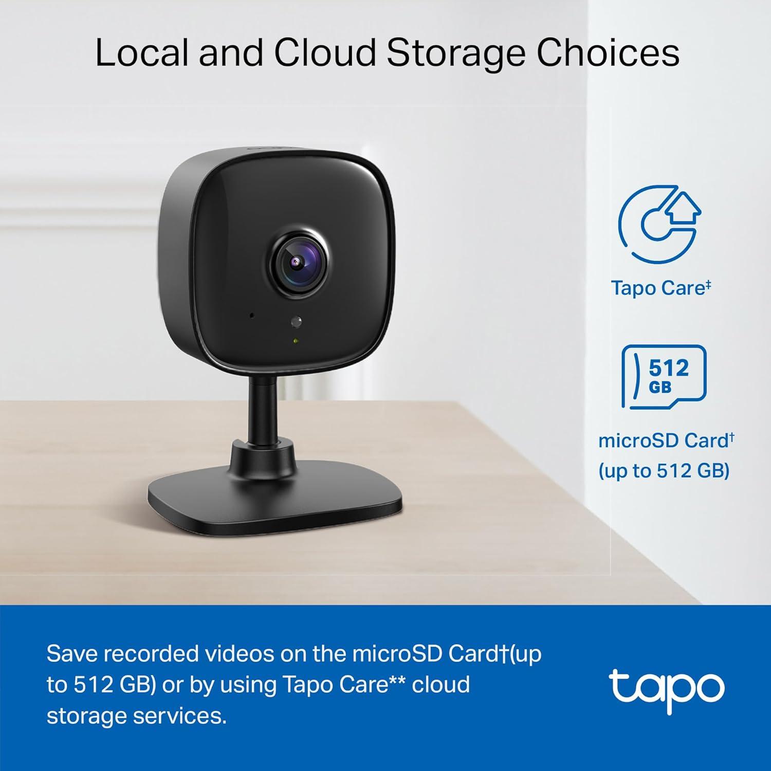 image:imageTapo 1080p IndoorOutdoor Security Camera  Free PersonMotionBaby Cry Detection Color Night Vision IP65 Weatherproof SDCloud Storage Works wAlexa amp Google Home HybridCamBlack