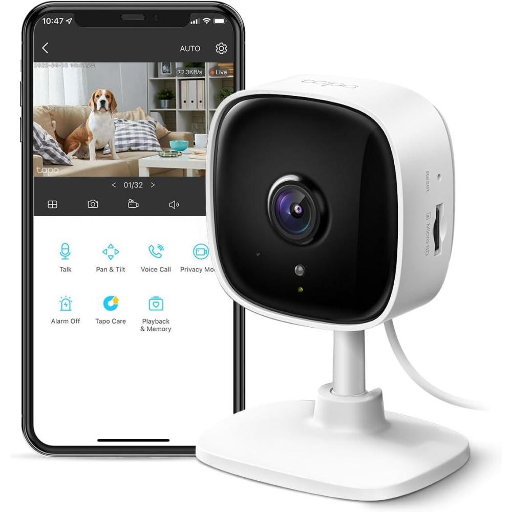 image:imageTapo 1080p IndoorOutdoor Security Camera  Free PersonMotionBaby Cry Detection Color Night Vision IP65 Weatherproof SDCloud Storage Works wAlexa amp Google Home HybridCamWhite