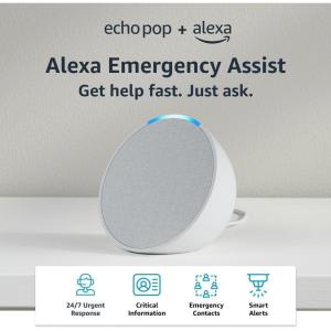 image:imageAmazon Echo Pop newest model Our smallest speaker Designed for Alexa Fits in any room CharcoalGlacier White