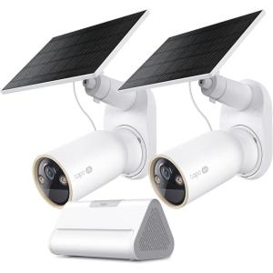 image:imageTapo 4K Outdoor Security Camera Kit wSolar Panel  Smart Home Hub  Wireless Battery Cameras 247 Capture Free PersonVehiclePet Detection SolarCam 4K 2Pack H500